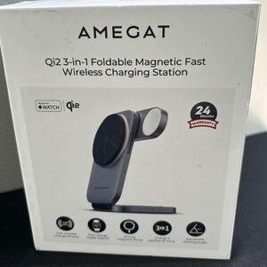 Amegat 3 in 1 foldable magnetic fast wireless charging station